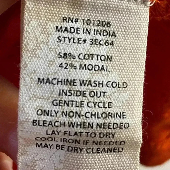 Soft Surroundings Tunic Top 3/4 Sleeves Orange XL Petite - Picture 8 of 8